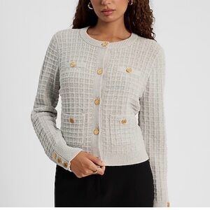 Express Novelty Button Sweater Jacket